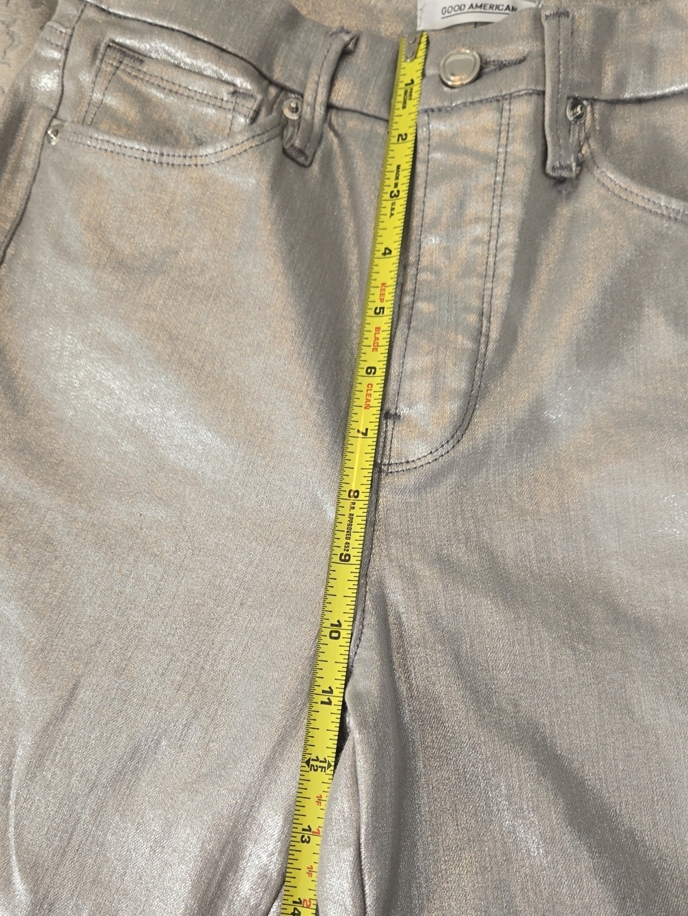 NEW Good American Silver Good Waist Coated Jeans - Picture 11 of 13